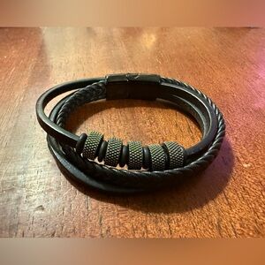 Black Leather Bracelet